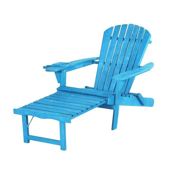 Cama Oceanic Collection Adirondack Chaise Lounge Chair Foldable, cup and glass holder, built in ottoman CA2820655 - main